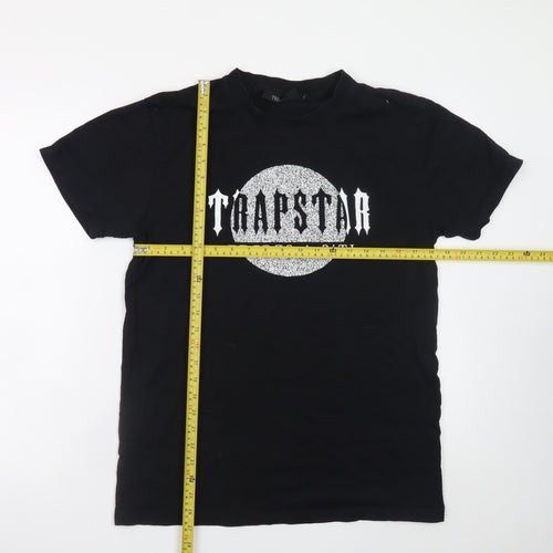 Trapstar Men's Black Graphic Logo Crew Neck T-Shirt M