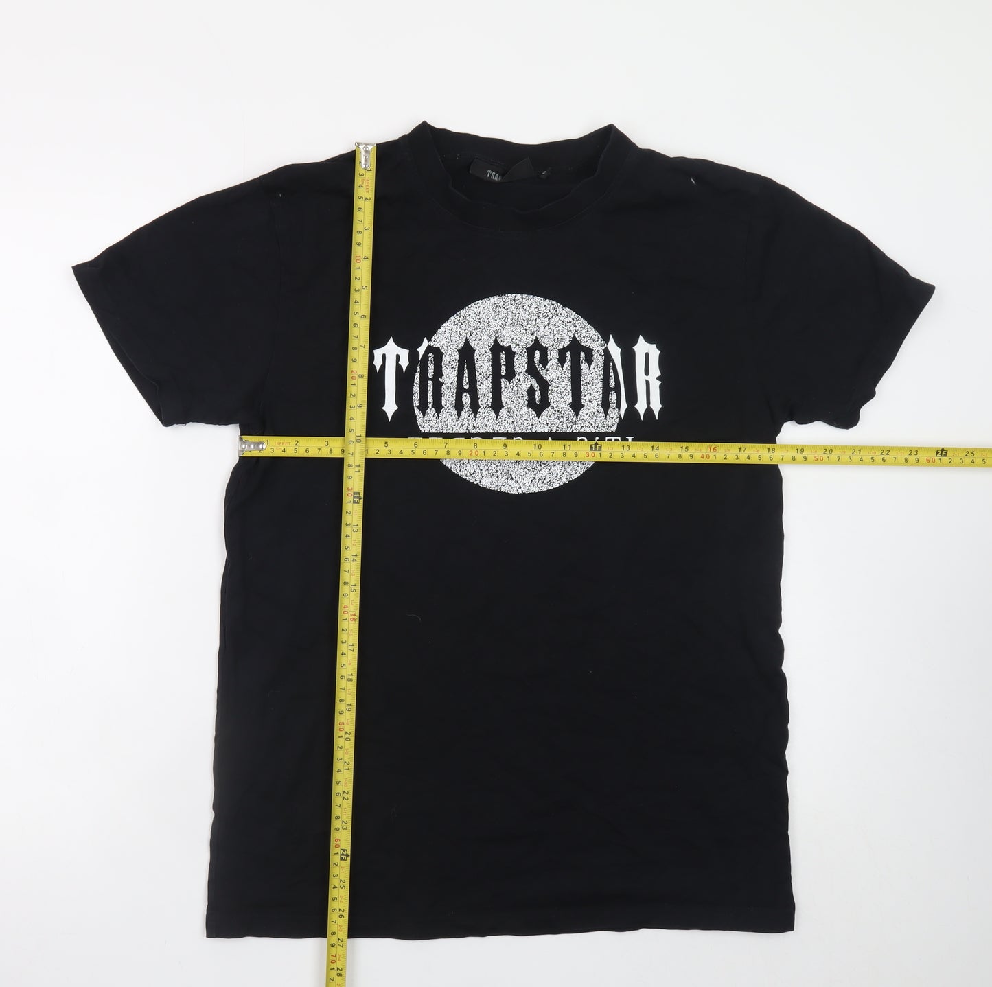 Trapstar Men's Black Graphic Logo Crew Neck T-Shirt M