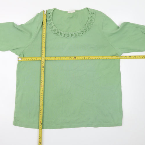 Marks and Spencer Women’s Green 3/4 Sleeve Cotton Top UK 18