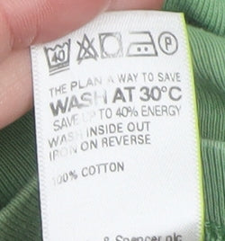 Marks and Spencer Women’s Green 3/4 Sleeve Cotton Top UK 18