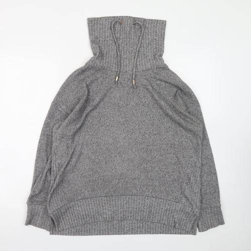 F&F Women's Grey High Neck Knit Pullover Jumper Size 12