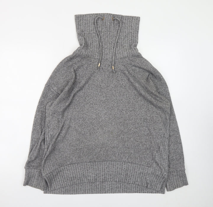 F&F Women's Grey High Neck Knit Pullover Jumper Size 12