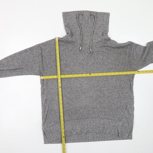 F&F Women's Grey High Neck Knit Pullover Jumper Size 12
