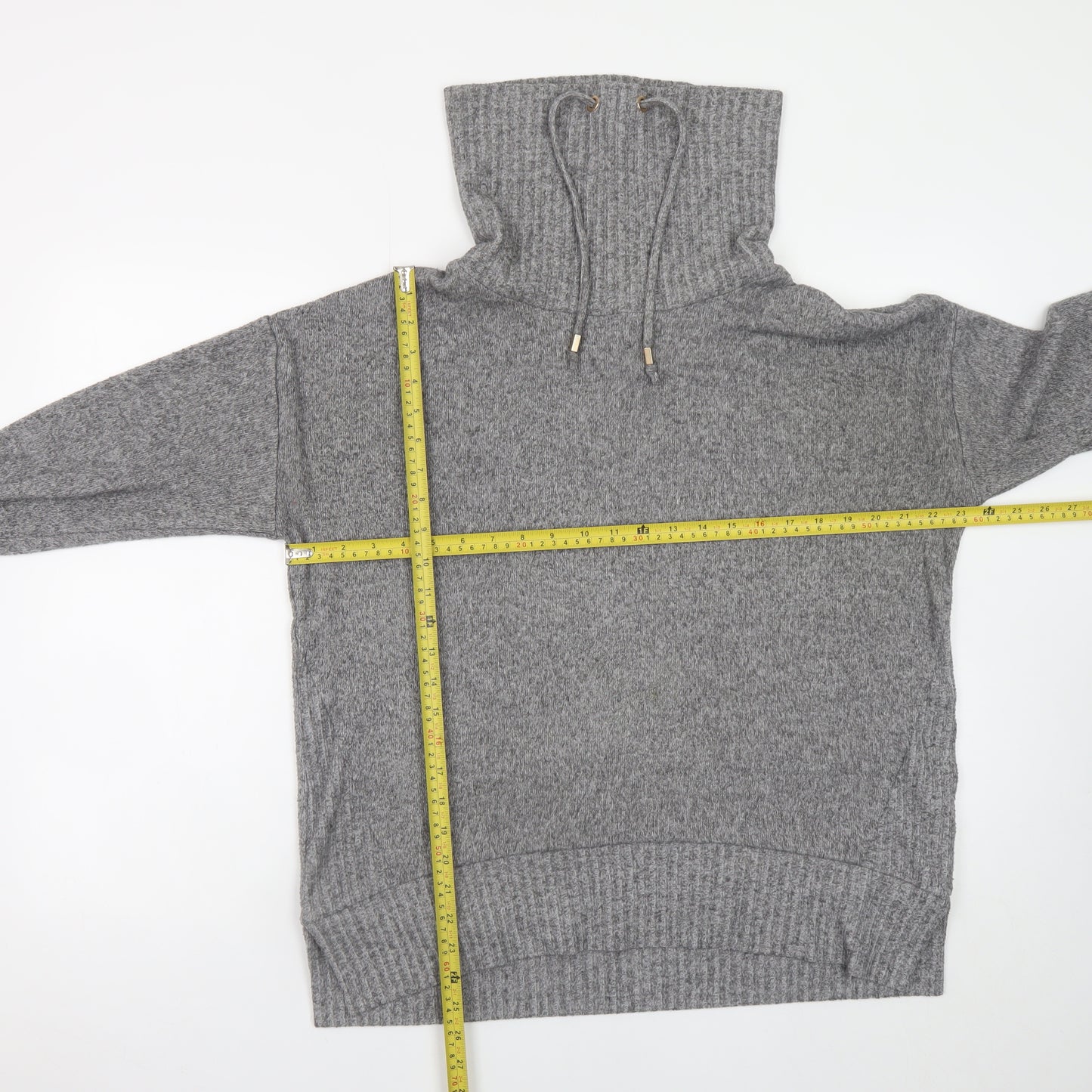F&F Women's Grey High Neck Knit Pullover Jumper Size 12