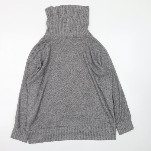 F&F Women's Grey High Neck Knit Pullover Jumper Size 12