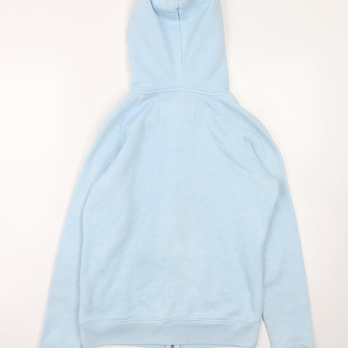 Jack Wills Women Blue Full Zip Hoodie Size 10 Hooded Sweatshirt