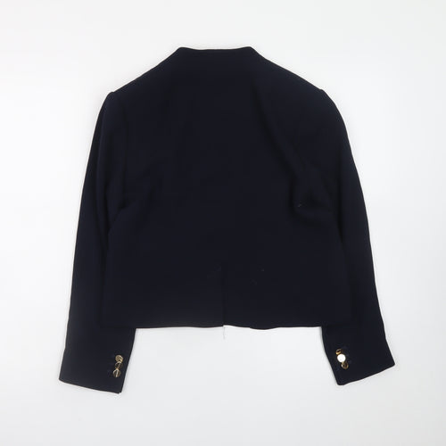 L.K. Bennett Women's Blue Cropped Blazer Size 10 Classic Formal