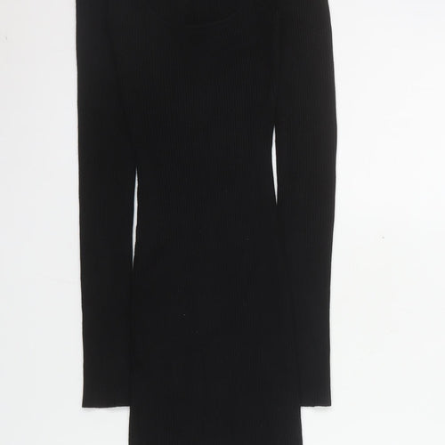 Missguided Women's Black Long Sleeve Bodycon Mini Dress Size 6