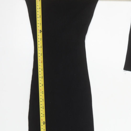 Missguided Women's Black Long Sleeve Bodycon Mini Dress Size 6