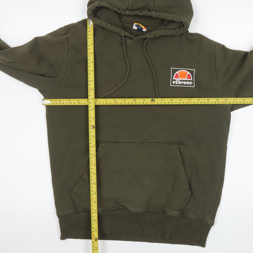 Ellesse Men's Green Pullover Hoodie Size M Logo Fleece Sweatshirt