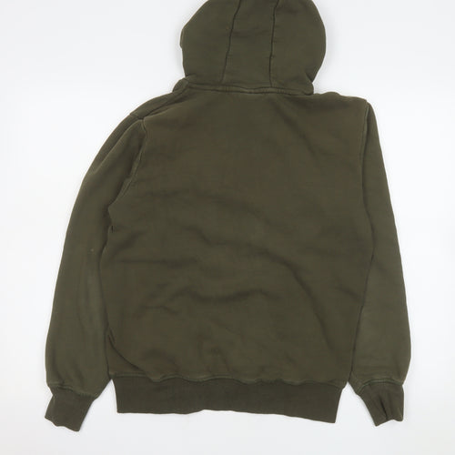 Ellesse Men's Green Pullover Hoodie Size M Logo Fleece Sweatshirt
