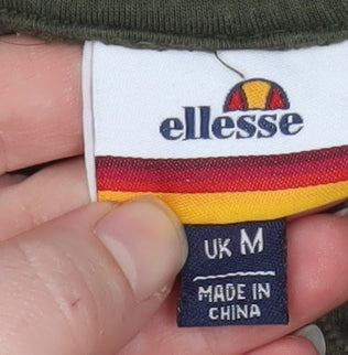 Ellesse Men's Green Pullover Hoodie Size M Logo Fleece Sweatshirt
