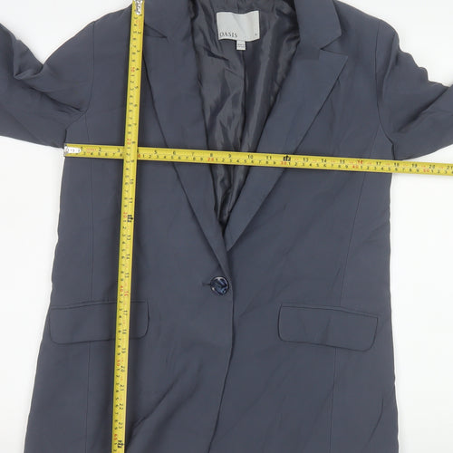 Oasis Women Blue Single-Breasted Blazer Jacket UK 10