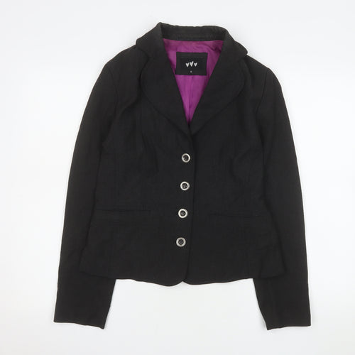 Marks and Spencer Women Black Size 10 Tailored Blazer Jacket
