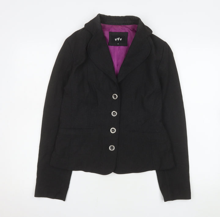 Marks and Spencer Women Black Size 10 Tailored Blazer Jacket