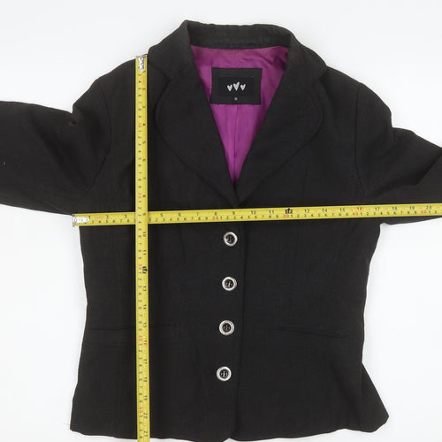 Marks and Spencer Women Black Size 10 Tailored Blazer Jacket