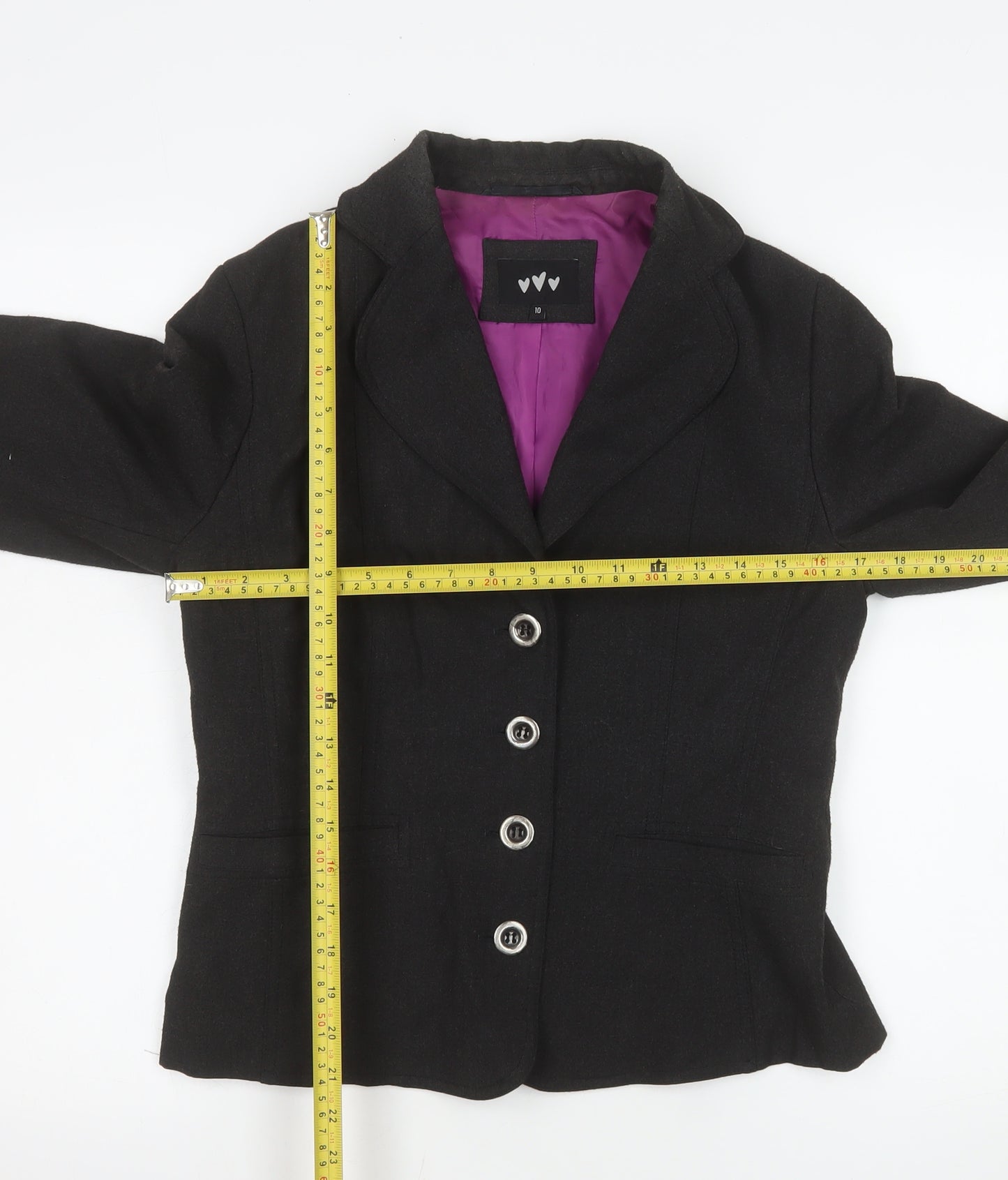 Marks and Spencer Women Black Size 10 Tailored Blazer Jacket