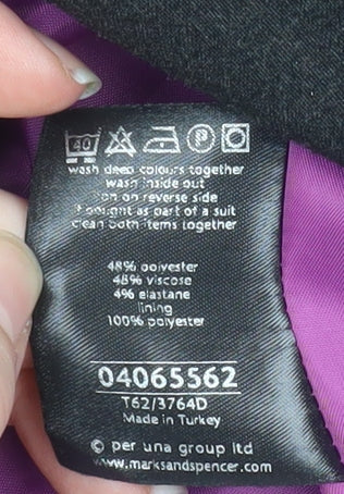 Marks and Spencer Women Black Size 10 Tailored Blazer Jacket