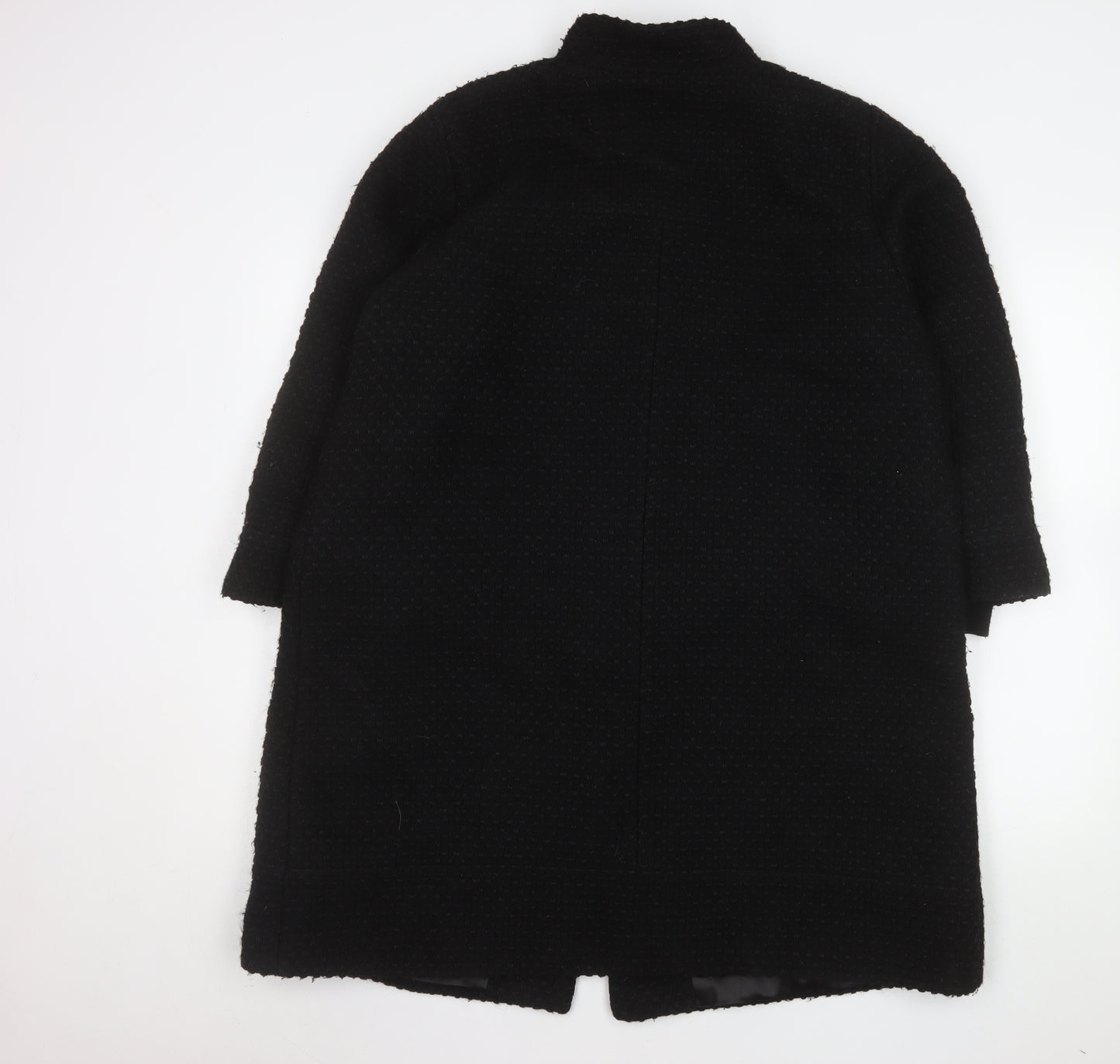 Marks and Spencer Per Una Women Black Wool Blend Long Coat Size 18