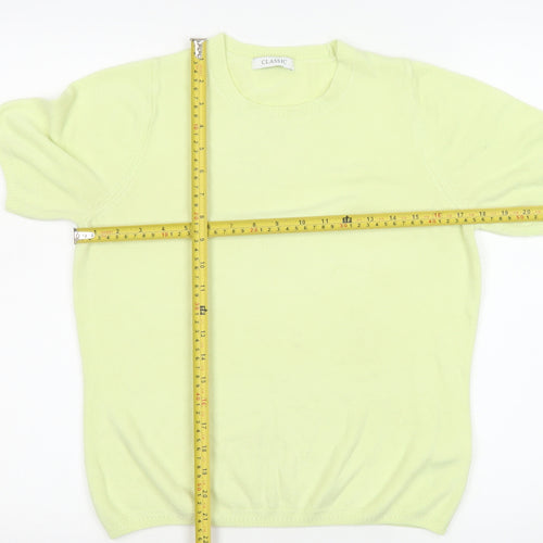 Marks and Spencer Women Yellow Knit T-Shirt Size 8 Short Sleeve