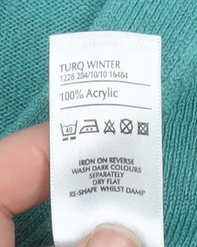 Berkertex Plus Women's Green V-Neck 3/4 Sleeve Acrylic Jumper Size 22-24