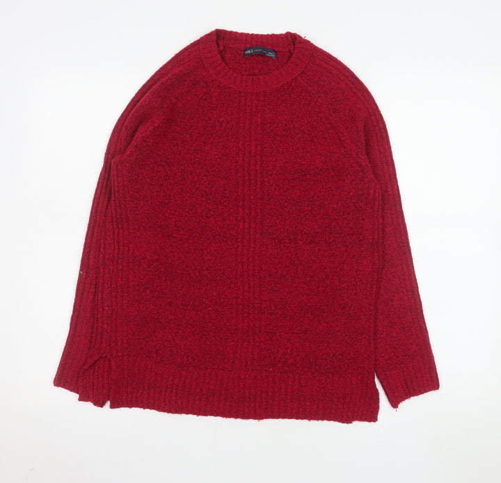 Marks and Spencer Women’s Red Chunky Knit Pullover Jumper Size S