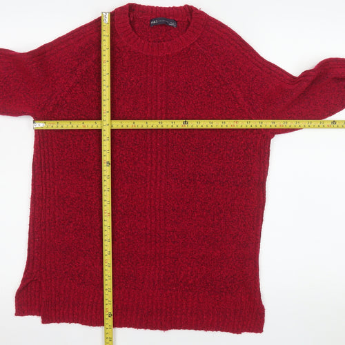 Marks and Spencer Women’s Red Chunky Knit Pullover Jumper Size S