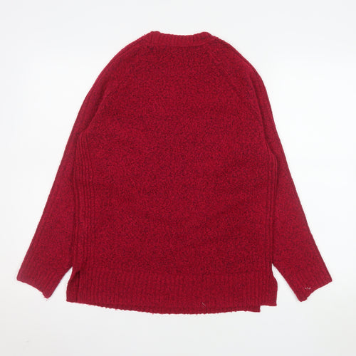Marks and Spencer Women’s Red Chunky Knit Pullover Jumper Size S