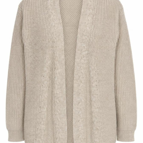 Lipsy Women’s Beige Cable Knit Long Cardigan Size 16
