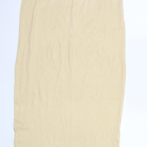 H&M Women Beige Knit Tank Midi Dress Size 6 Lyocell Blend Summer