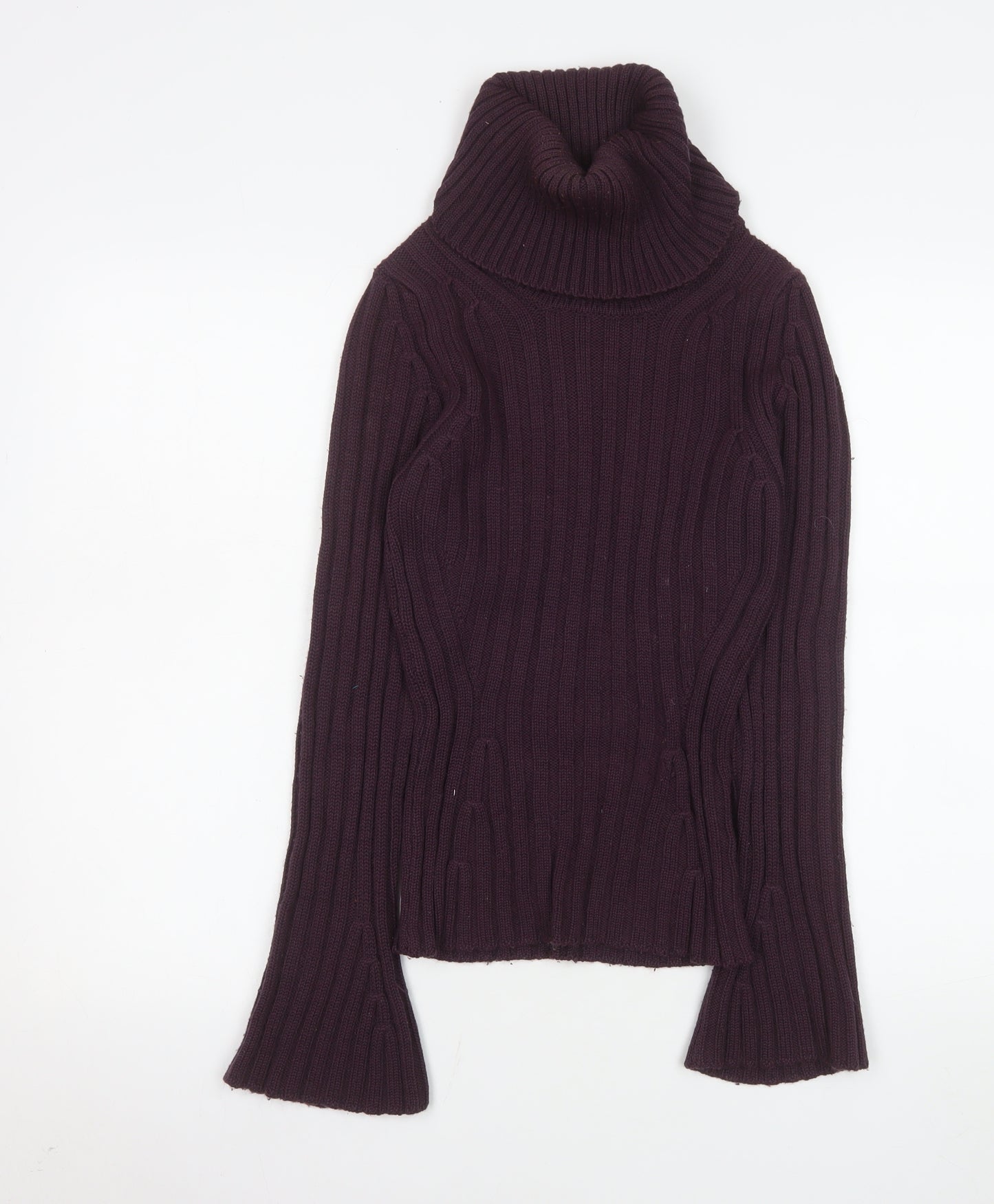 Marks and Spencer Women’s Purple Roll Neck Rib Knit Jumper Size 10