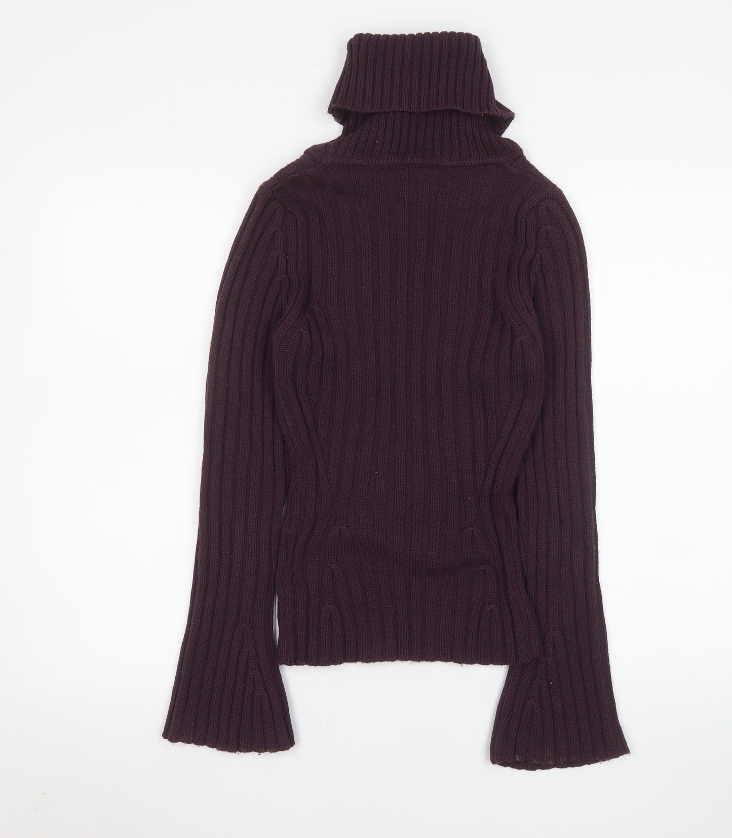 Marks and Spencer Women’s Purple Roll Neck Rib Knit Jumper Size 10