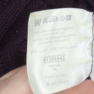 Marks and Spencer Women’s Purple Roll Neck Rib Knit Jumper Size 10