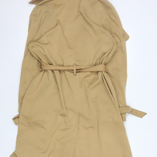 Topshop Women’s Beige Long Trench Coat Belted UK 12 Classic Style