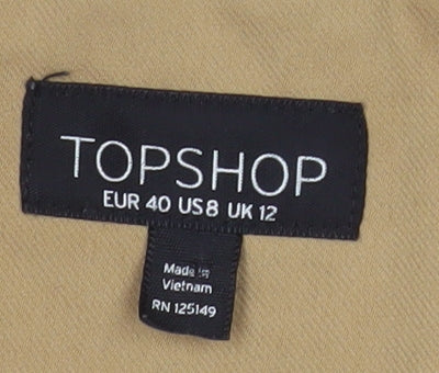 Topshop Women’s Beige Long Trench Coat Belted UK 12 Classic Style