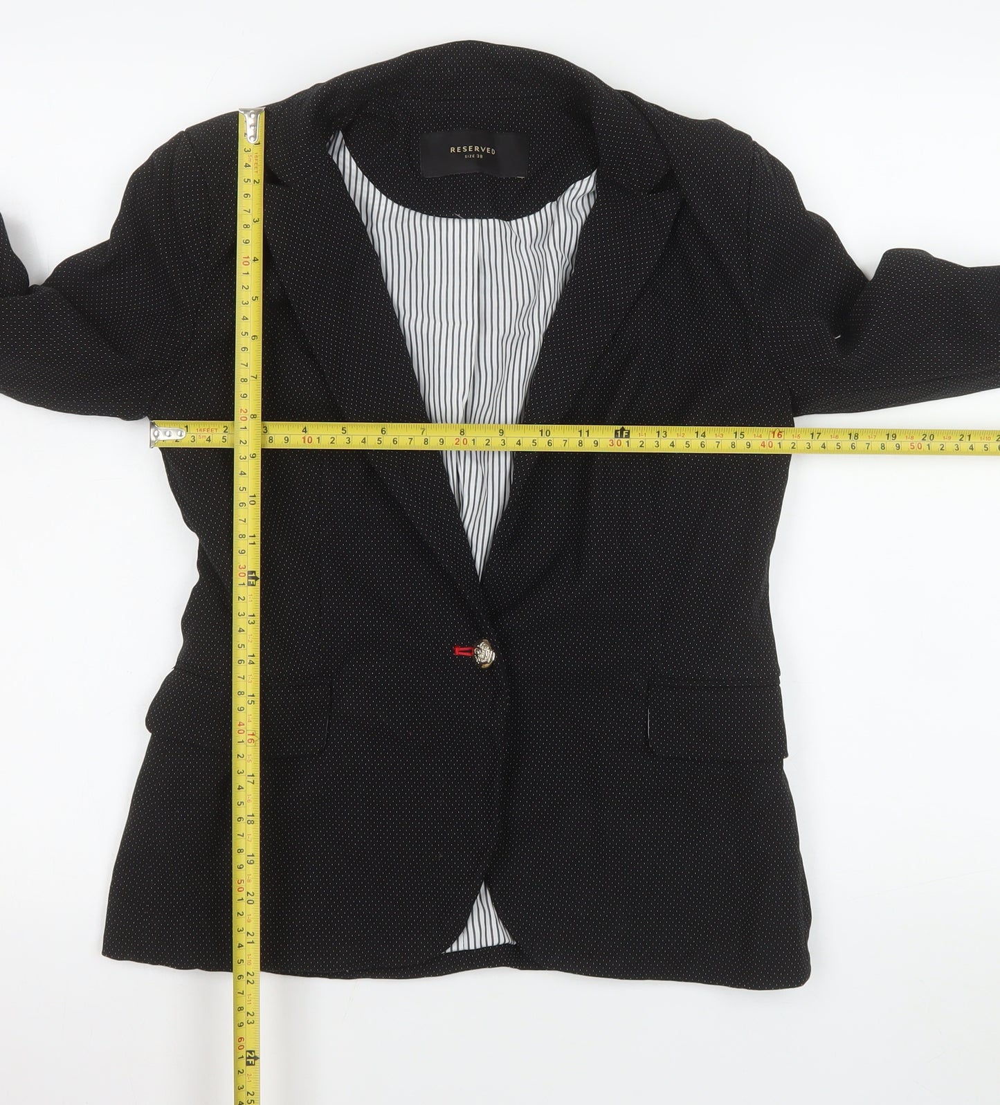 Reserved Women's Black Size 10 Slim Fit One-Button Tailored Blazer