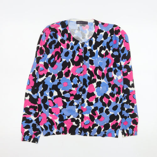 Marks and Spencer Women's Multicoloured Cardigan UK 12 Crew Neck