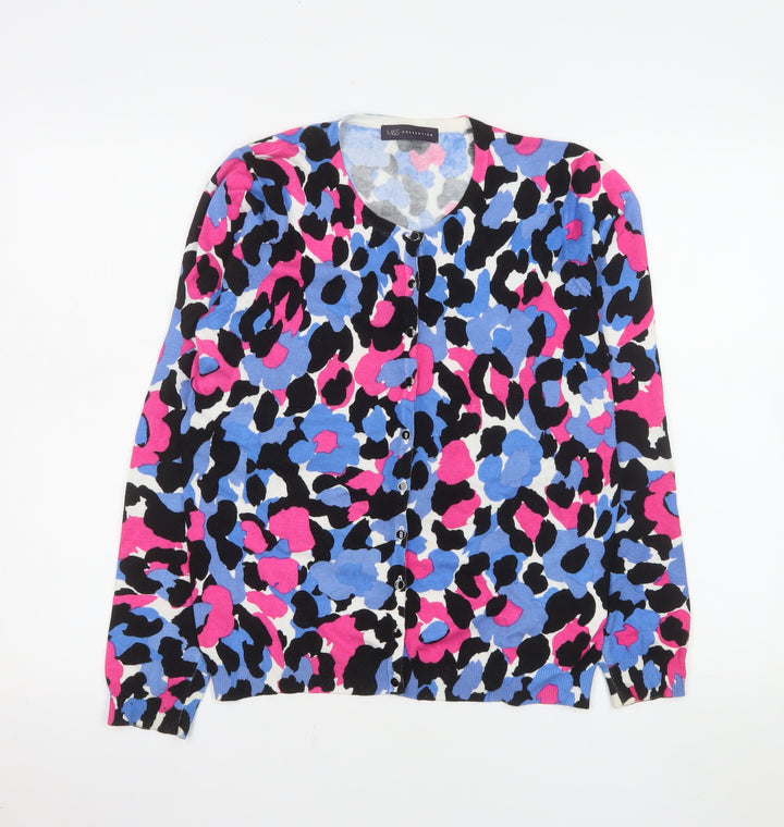 Marks and Spencer Women's Multicoloured Cardigan UK 12 Crew Neck