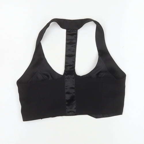 Bay Women’s Black Cropped Halter Button Blouse Size 8