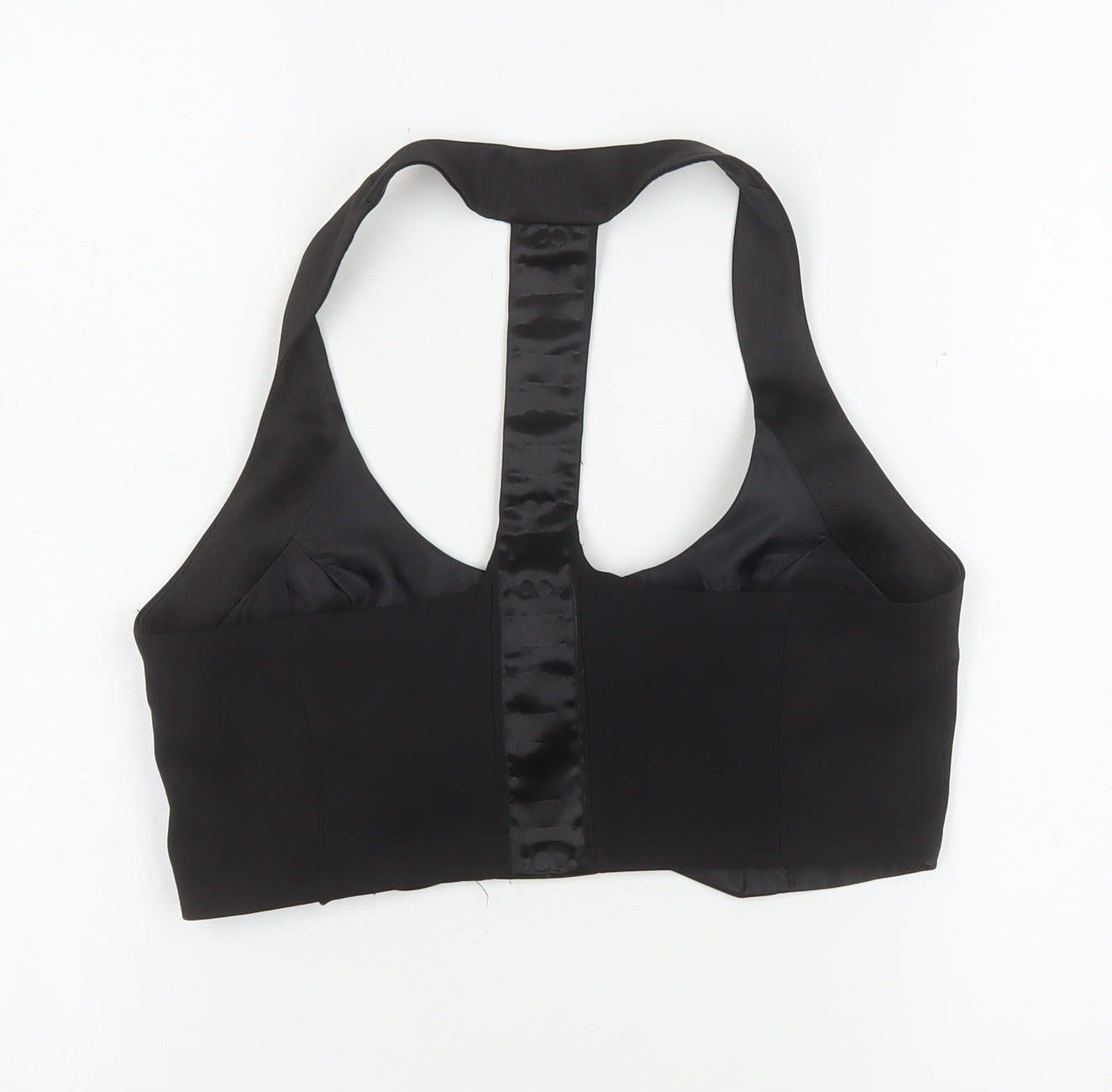 Bay Women’s Black Cropped Halter Button Blouse Size 8