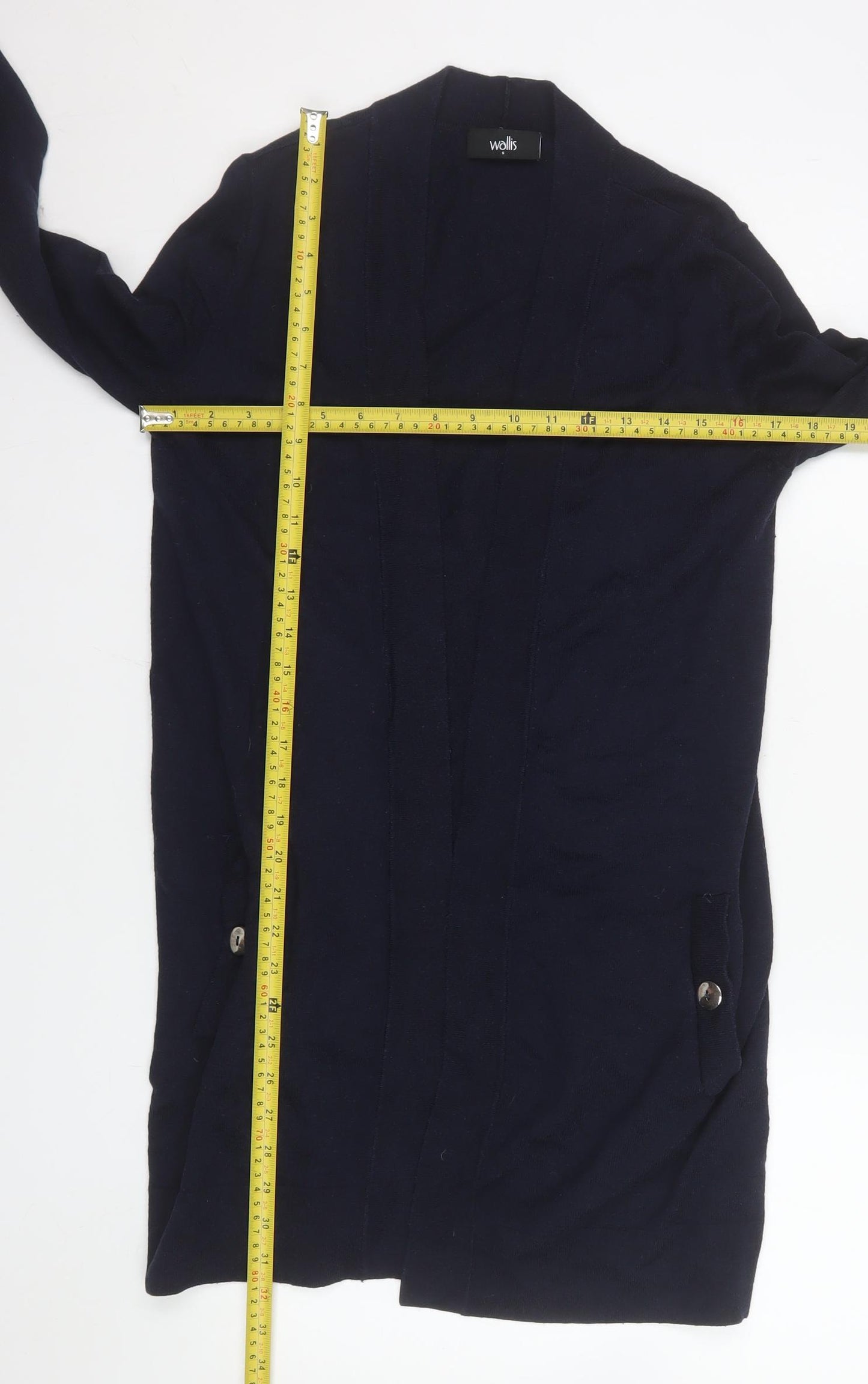 Wallis Women’s Black Open Front Long Sleeve Knit Cardigan Size S