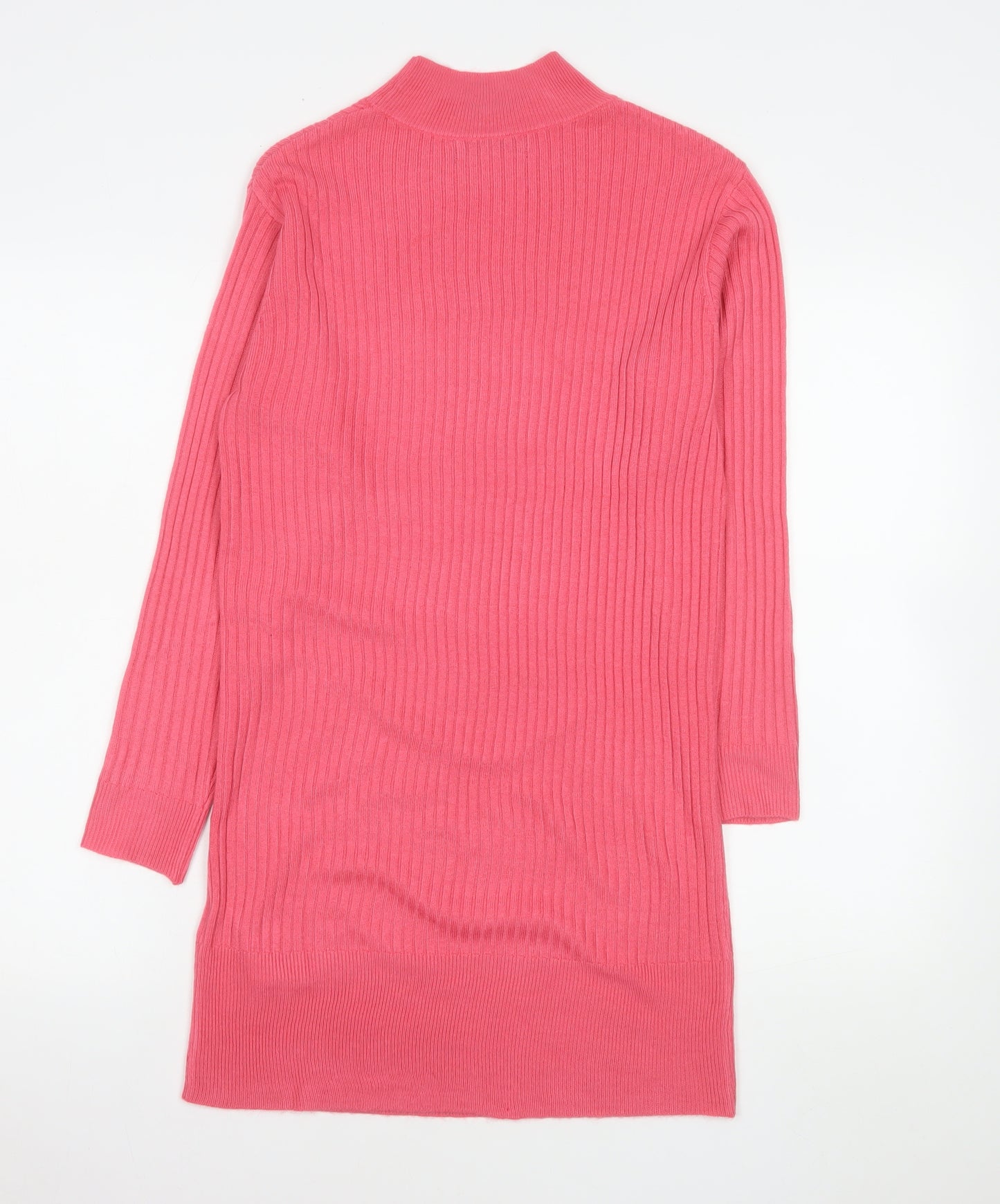 Marks and Spencer Women Pink XS Ribbed Knit Jumper Dress
