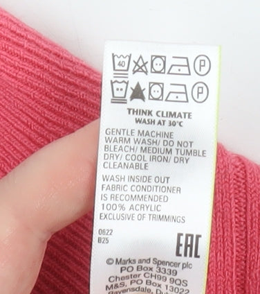 Marks and Spencer Women Pink XS Ribbed Knit Jumper Dress