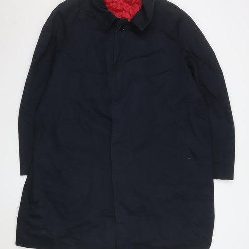 Marks and Spencer Mens Navy XL Cotton Long Coat Autograph Line
