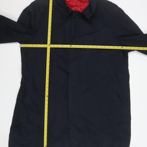 Marks and Spencer Mens Navy XL Cotton Long Coat Autograph Line