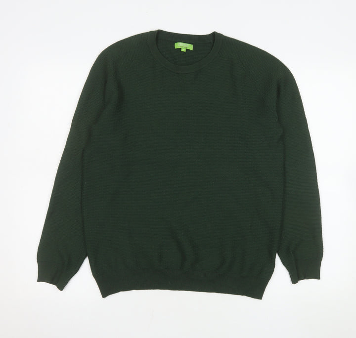 Gianni Feraud Men's Green Crew Neck Pullover Jumper Size M