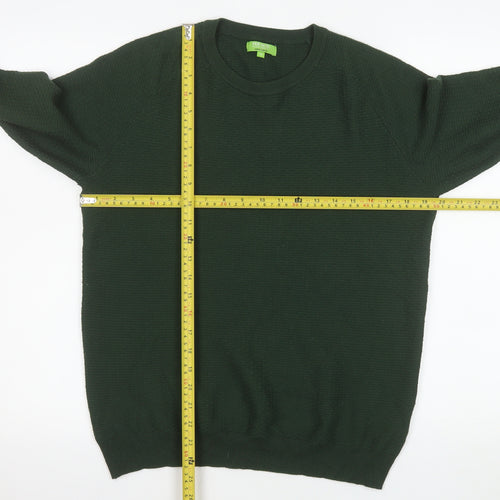Gianni Feraud Men's Green Crew Neck Pullover Jumper Size M