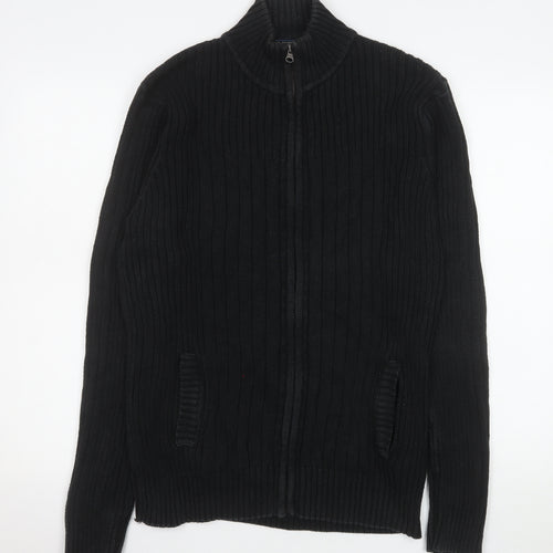 Cedarwood State Men’s Black Cotton Knit Zip Jacket L