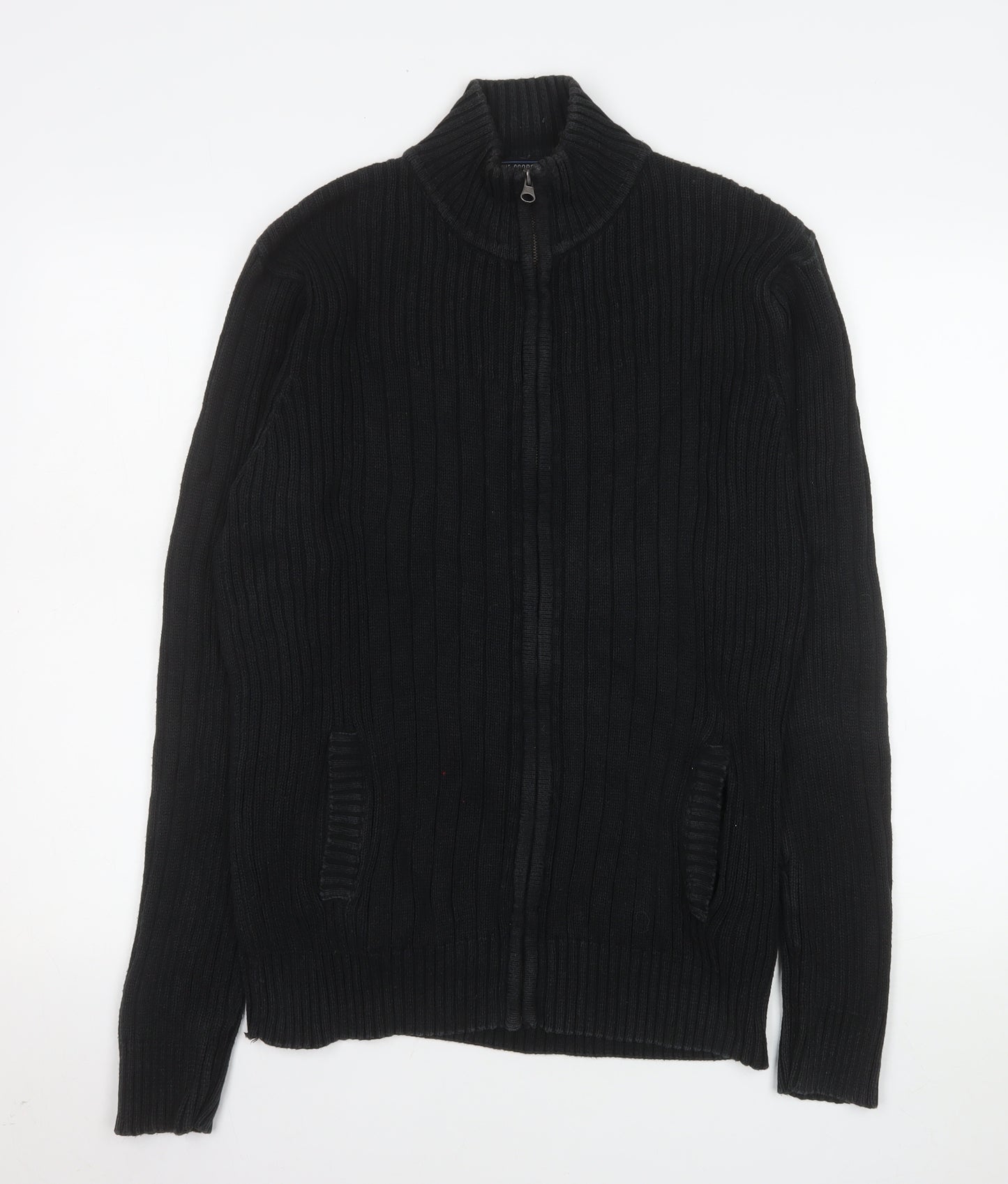 Cedarwood State Men’s Black Cotton Knit Zip Jacket L