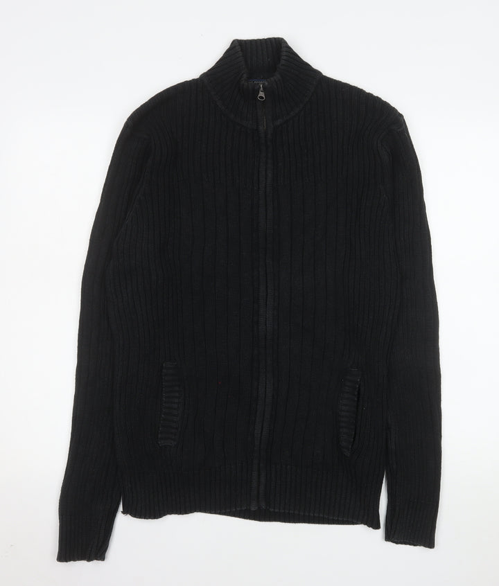 Cedarwood State Men’s Black Cotton Knit Zip Jacket L